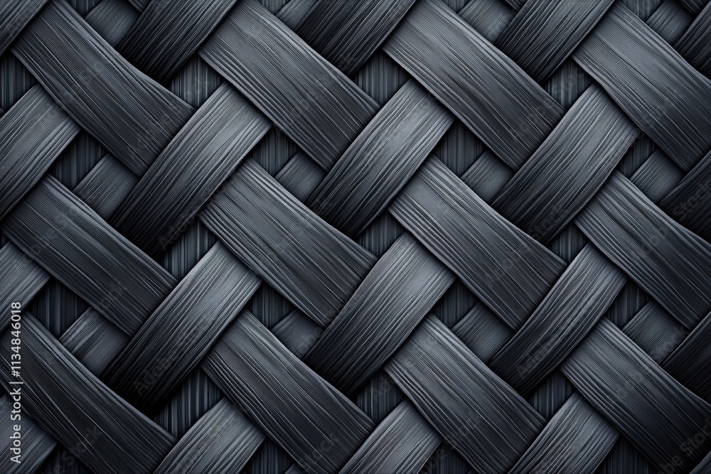 Poster textured carbon fiber pattern with intricate weaving in matte black and gray tones