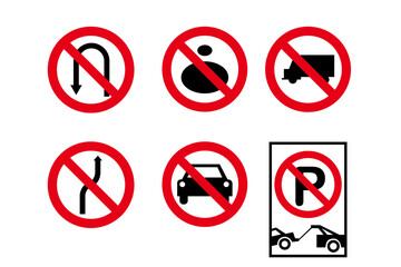 set of no signs