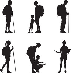 Obraz premium hiker mountain climber adventure silhouette