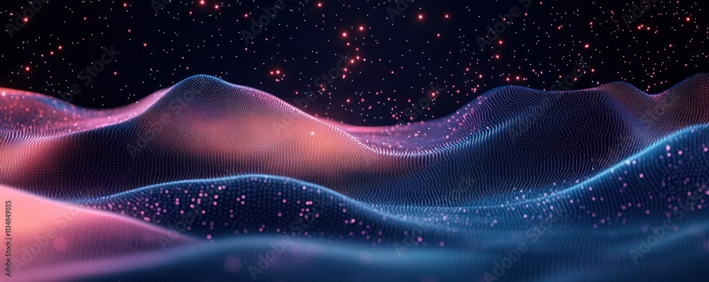 Poster neon abstract expressionism digital background for futuristic technology graphics data and audio