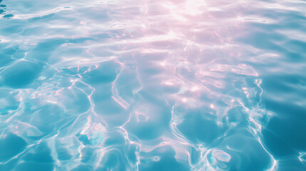 Obraz premium Cartoon water surface with pastel sparkles, top-down view 