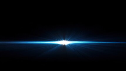 Blue light burst on black background.