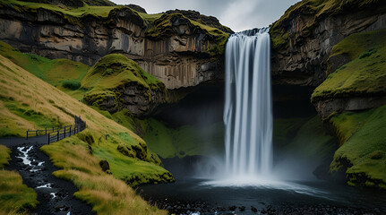 lake in the mountains. Genrative.ai 