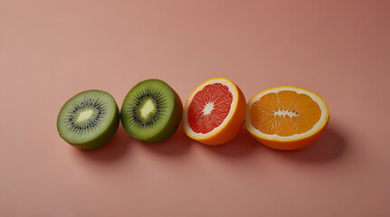 cucumber and tomato on pink. Genrative.ai 