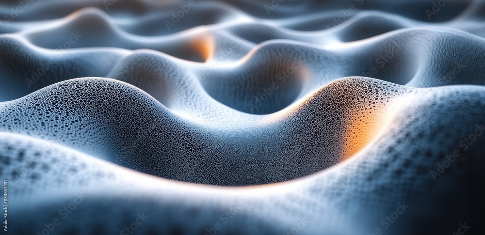 Poster Abstract Water Ripple Texture Surface Background with Light Shadow Waves and Soft Curved Lines