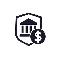 bank deposit icon on white, secure savings account