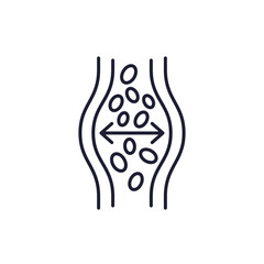 blood clot pressure line icon on white