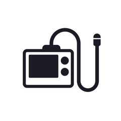 endoscopy icon, inspection with endoscope, pictogram on white