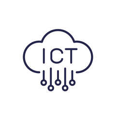 ICT, Information and communications technology, line icon