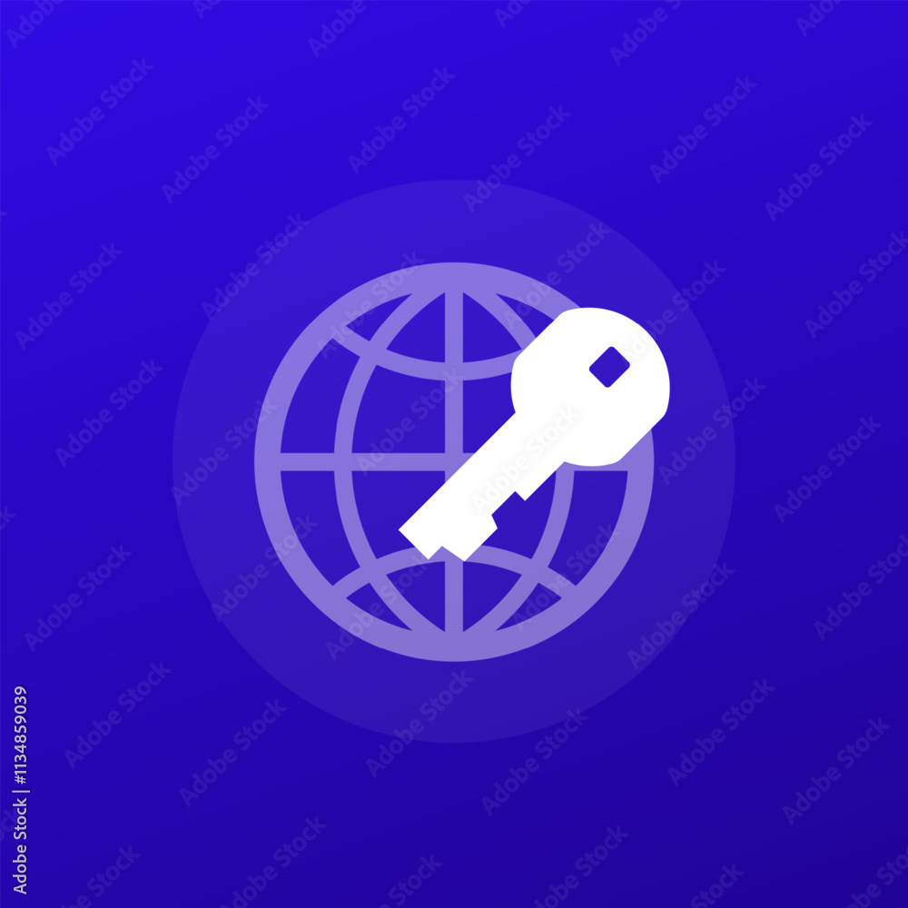 Aufkleber private key for network icon for web and apps, transparent design