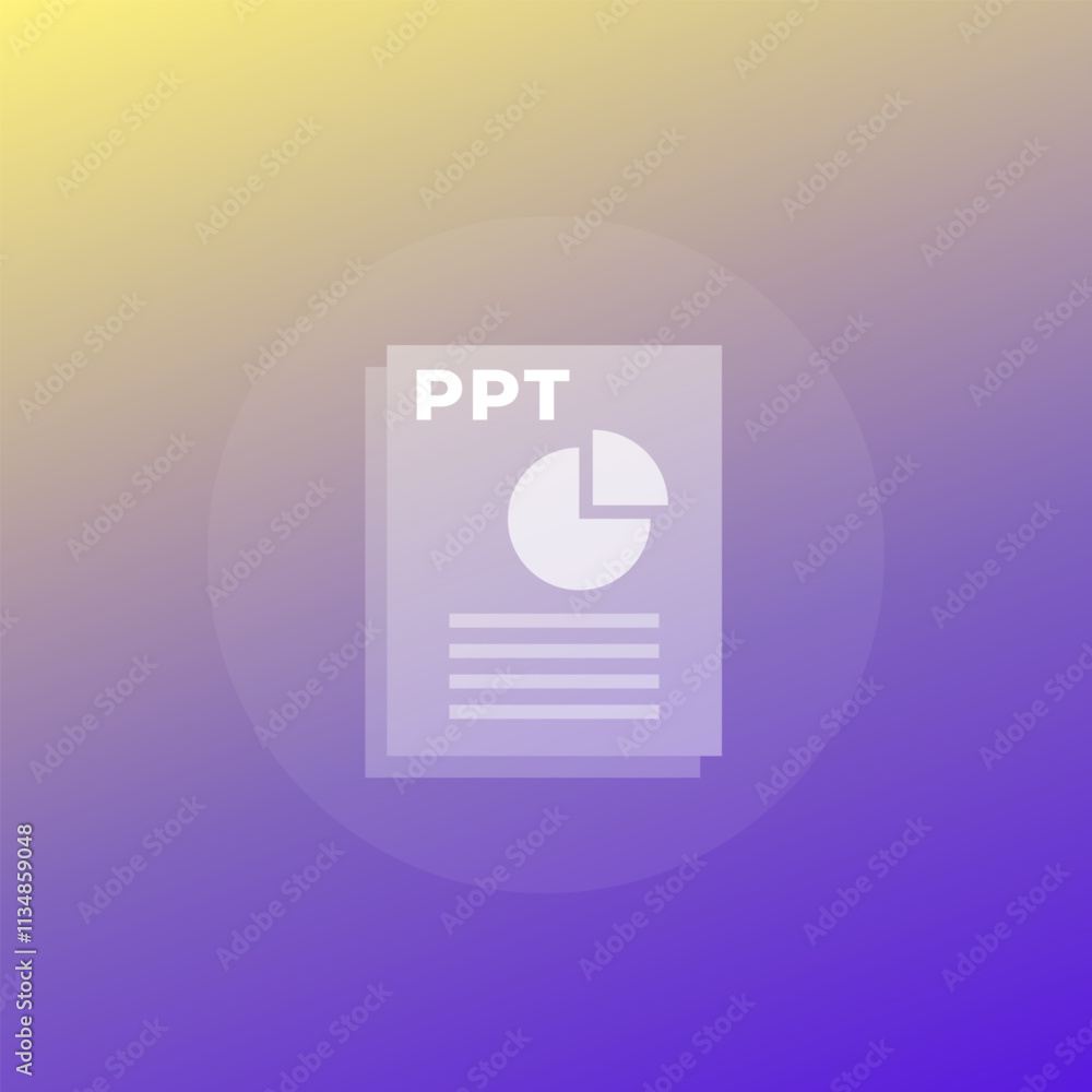 Poster ppt file format icon for web, transparent design
