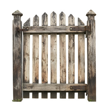 Weathered Wooden Gate With Rusty Hinges