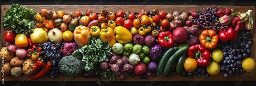 Aufkleber vibrant array of fresh produce at a local farmers' market showcasing seasonal fruits and vegetables 