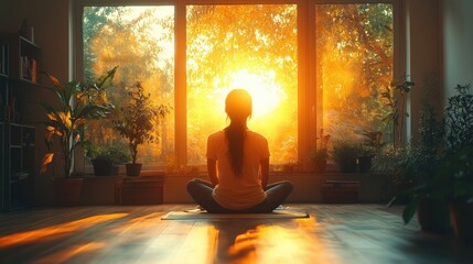 Woman Struggling with Study in Cozy Home Office