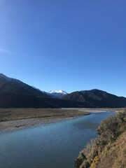 Rolling hills and mountains of Canterbury, South Island, New Zealand