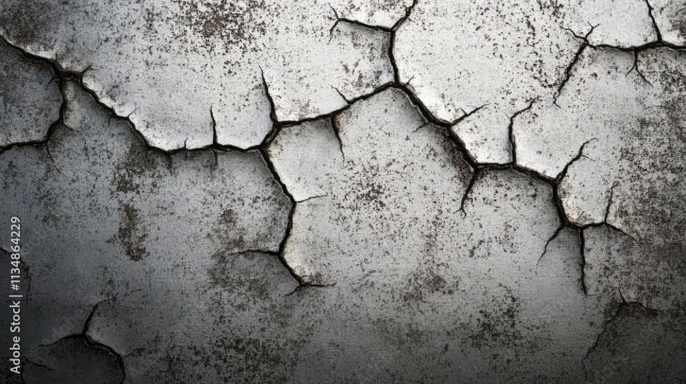 Poster a weathered rock texture in shades of black and grey, showing intricate patterns and rough edges.