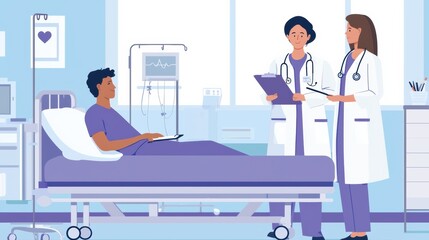Healthcare environment professional insights on patient care interactions in hospital rooms