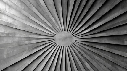 Grayscale Radial Lines Converging - Abstract grayscale image symbolizing convergence, unity, focus, growth, and perspective.  A design ideal for backgrounds or textures.