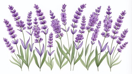 Naklejka premium Cute Hand-Drawn Silhouette of Lavender Flowers for Coloring Books and Fragrance Designs - Volume 3 - Isolated Floral Elements on a Clear Background