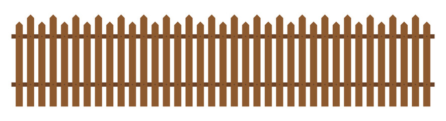 Wooden fence isolated on white background