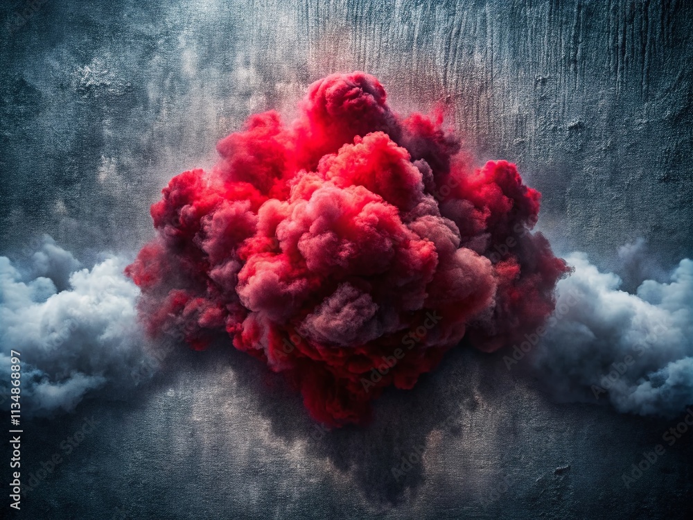 Poster dark red cloud grainy background with gray noise texture for textile print effects and banners - per