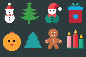 Fototapeta premium christmas icons set