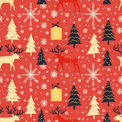 Christmas Digital Paper Christmas Seamless Patterns Paper Set