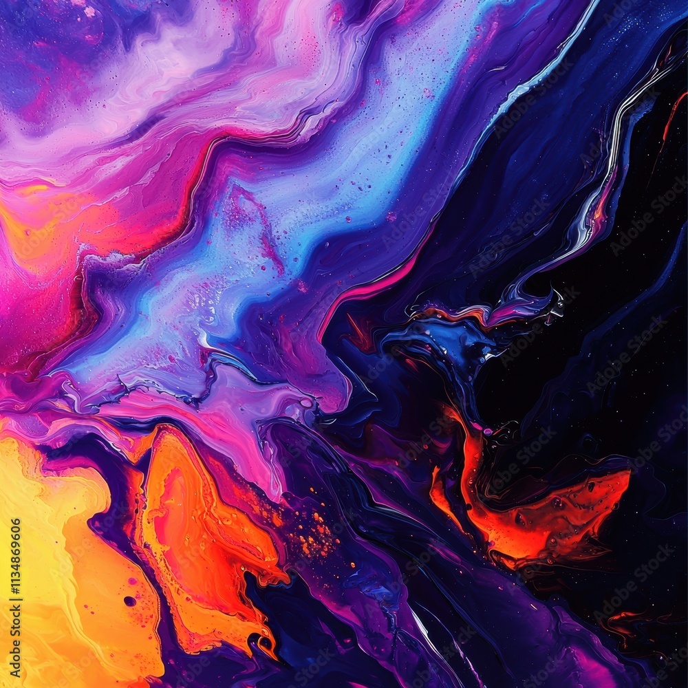 Aufkleber dynamic color swirls abstract art digital render vibrant palette artistic expression creative vibe