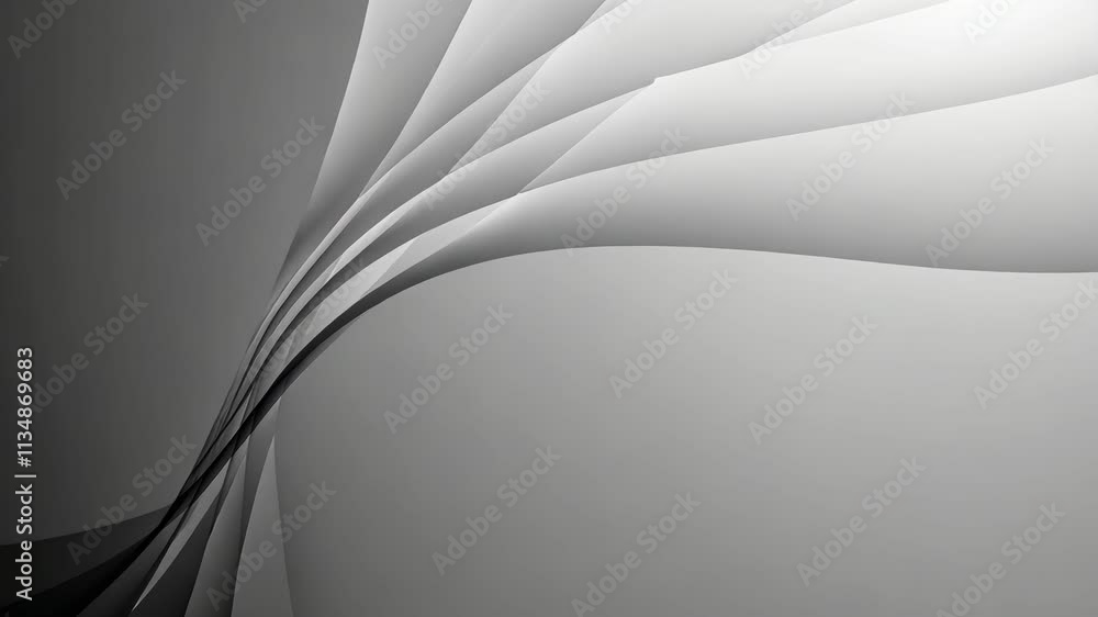 Poster abstract gray wave design with smooth curves and gradients for modern backgrounds