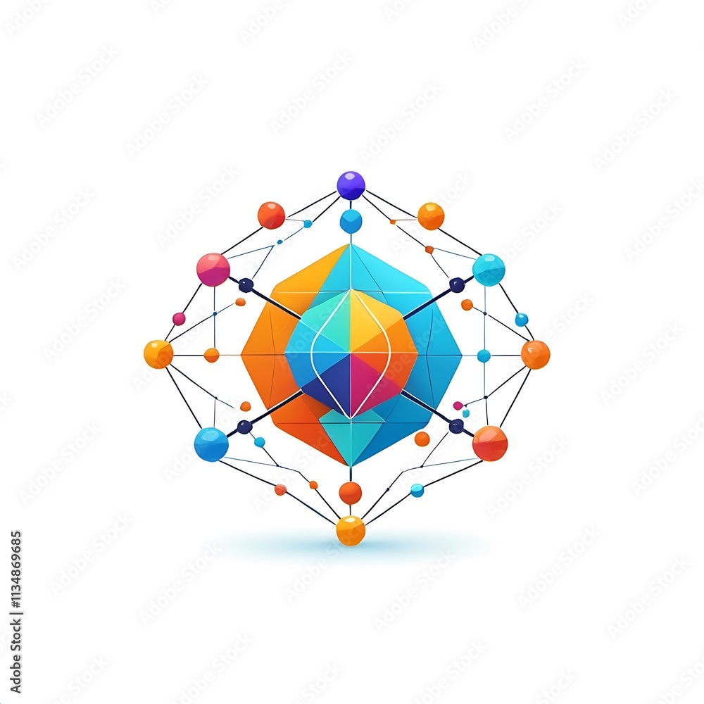 Poster abstract colorful network connection