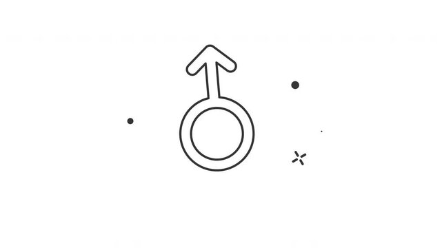 outline Male Symbol icon animation video