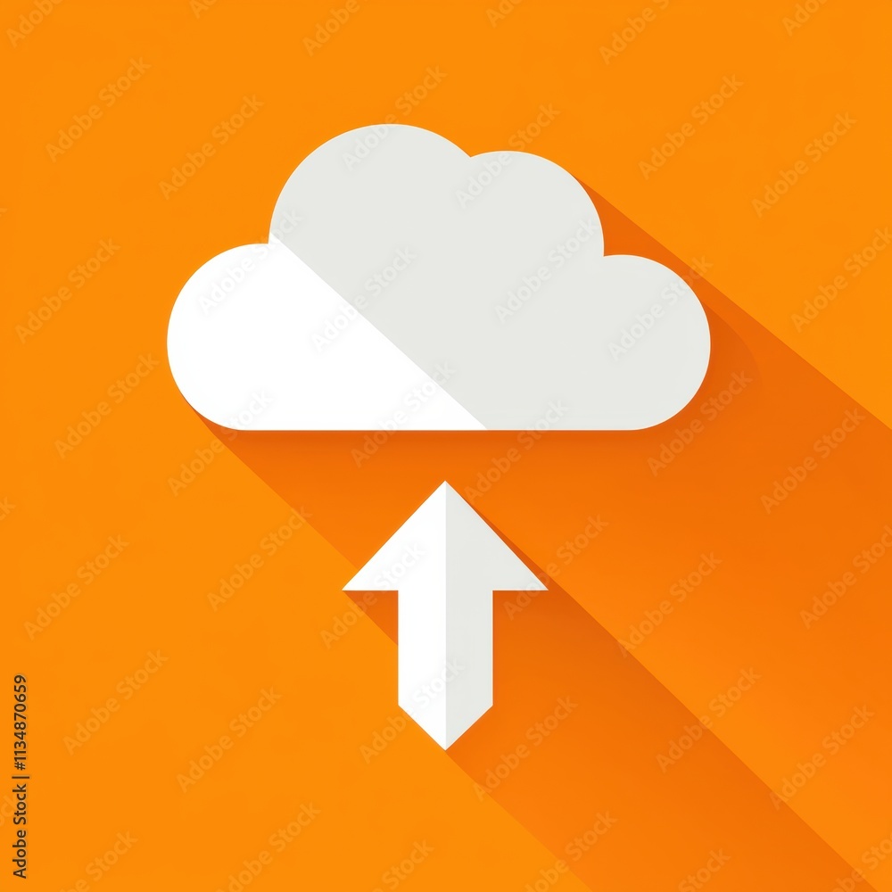 Aufkleber cloud storage trends high angle view of digital workspace file uploading infographic