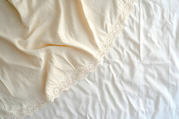 Cream Fabric with Lace Illustration