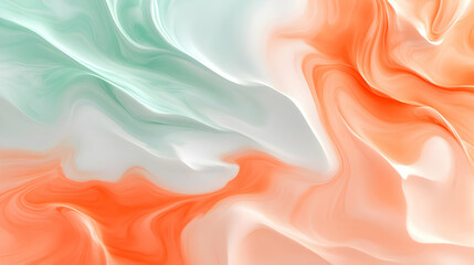 Abstract Background Peach Mint Swirls