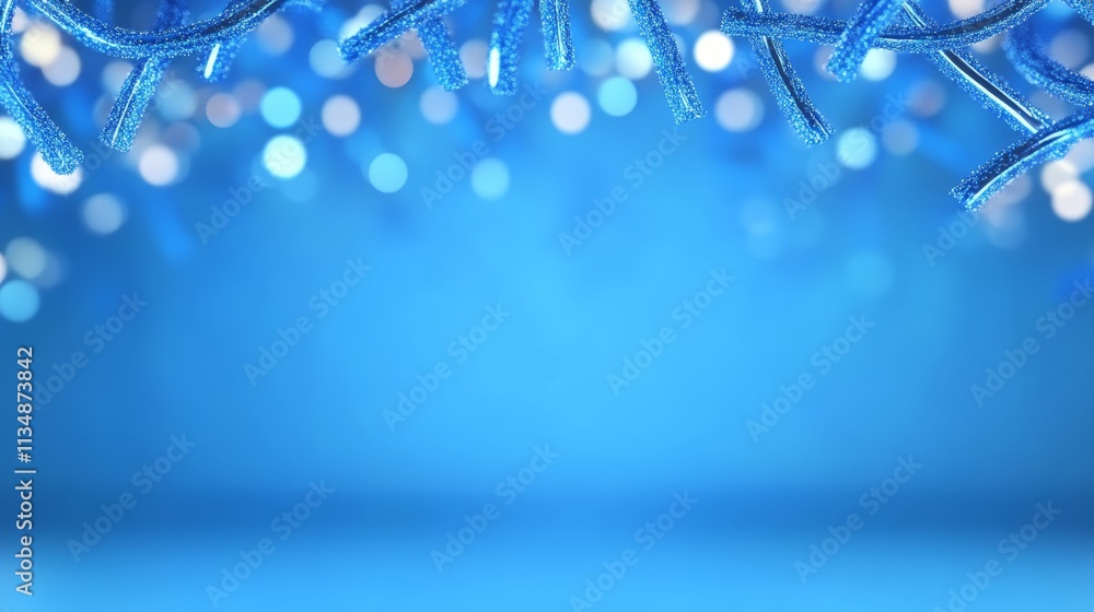 Aufkleber sparkling blue background with shimmering bokeh lights creating a magical winter wonderland atmosphe