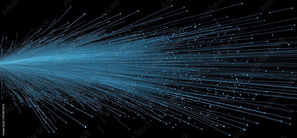 Poster dynamic bursts of blue light create an ethereal sensation of movement and energy in a stunning displ