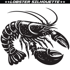 Lobster silhouette vector illustration