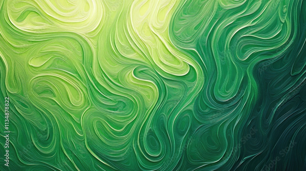Poster elegant green abstract swirl pattern for vibrant painting and textured backgrounds in design project