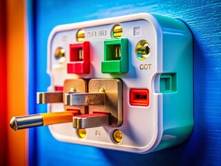 Detailed Close-Up of a Domestic UK Electric Plug with Visible Fuses, Showcasing Safety Features and Electrical Components for Home Use, Ideal for Educational and Informational Purposes