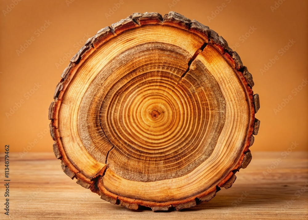 Poster detailed cross section of tree bark showcasing intricate patterns and natural textures for nature an