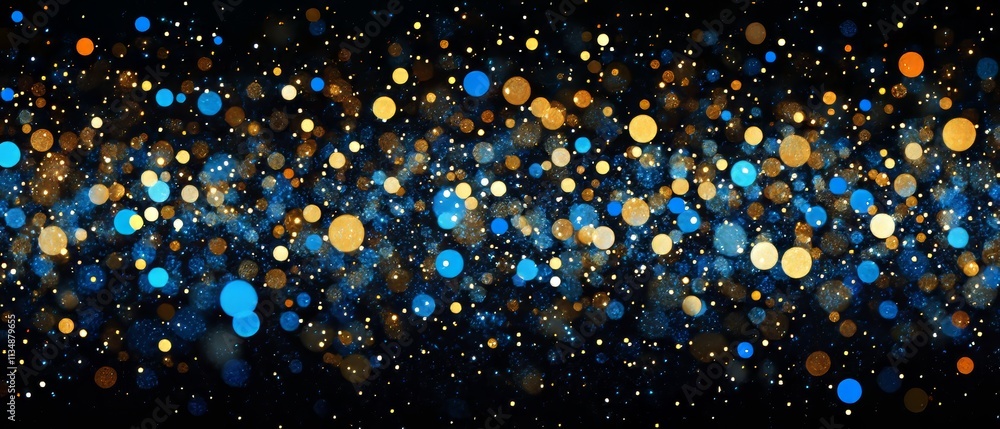 Poster colorful abstract pattern of luminous circles creating a magical night sky effect, inviting wonder a