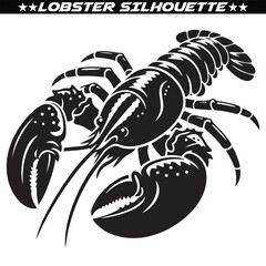 Lobster silhouette vector illustration