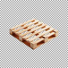 Versatile Wooden Pallet for Logistics and Transport on transparent background, png, psd
