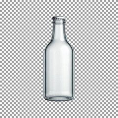 Elegant Clear Glass Bottle with Wooden Stopper on transparent background, png, psd
