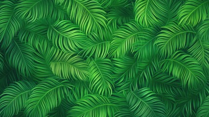 Naklejka premium Tropical green fern leaf texture creating a lush nature background ideal for organic themes and design projects.