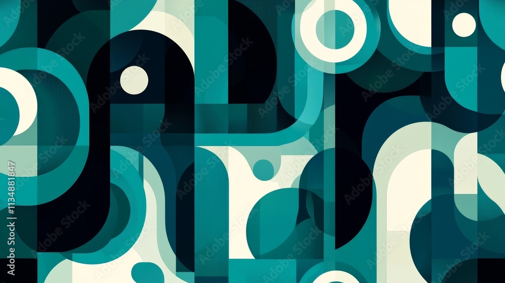 Aufkleber vibrant geometric patterns create a mesmerizing abstract design inspired by modern art in shades of 