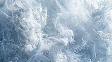 A close up view of swirling white smoke. The smoke is wispy and ethereal, forming intricate shapes and designs that seem to float seamlessly in the air.