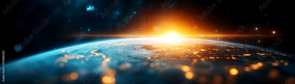 Aufkleber 2025 vision for change exploring the start of a new era in global transformation from space stunning