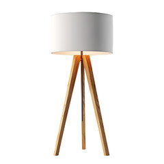 Modern Wooden Tripod Table Lamp with White Shade