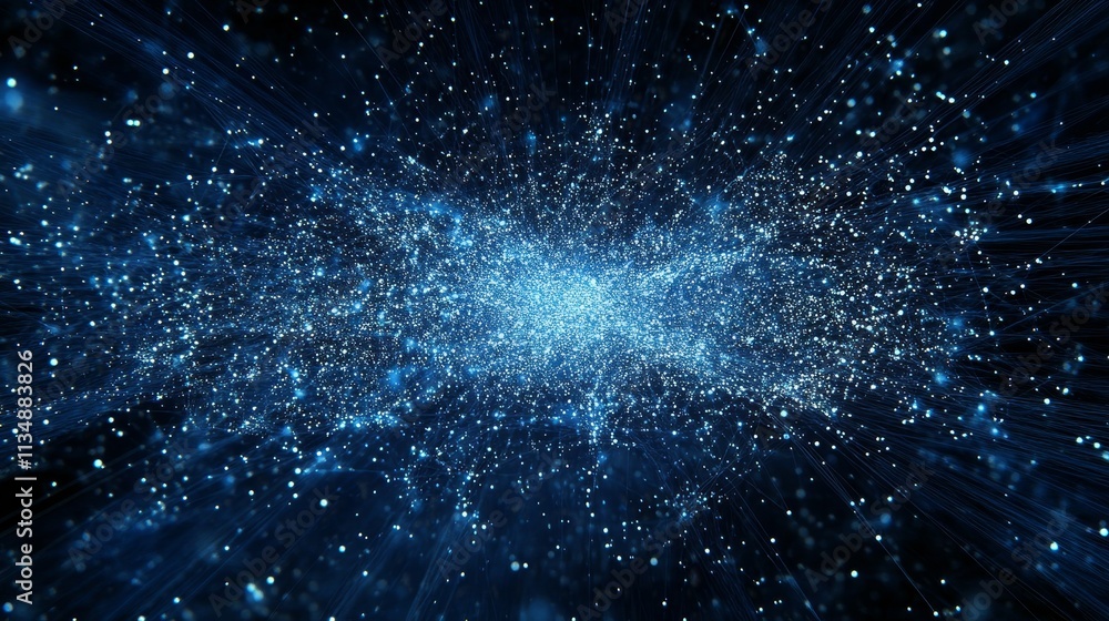 Aufkleber explore the vastness of the cosmos with swirling clusters of stars and sparkling particles in deep b